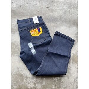 Vintage 1970's Saddle King Jeans By Key Made In USA Raw Denim NOS 40x29 Talon